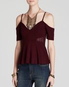 Free People Top - V Neck Peplum - Lyst