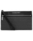 Michael Kors Selma Micro-Stud Leather Clutch - Lyst