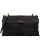 Pour La Victoire Zoe Leather & Rabbit Fur Double-Sided Clutch - Lyst