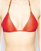 Vix Solid Red Long Triangle Detail Bikini Top - Lyst