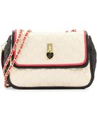 Betsey Johnson Bicolor Heart-Quilted Flap-Top Shoulder Bag - Lyst