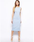 Asos Drape Back Midi Dress - Lyst