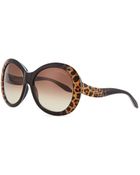 Roberto Cavalli Oversized Leopardprint Sunglasses - Lyst