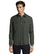 Vince Olive Quilted Poly Woven Long Sleeve Cpo Jacket - Lyst
