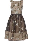 Needle & Thread Foliage Embellished Silk-Chiffon Dress - Lyst