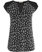 Oasis Sparkle Animal Sheer Top - Lyst