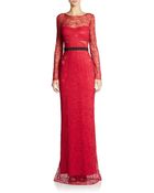 ABS By Allen Schwartz Illusion Lace Gown - Lyst