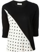 Balenciaga Polka Dot Panel Sweater - Lyst