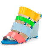 Sophia Webster Brooke Patent Multi-strap Wedge Sandal - Lyst