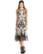 Oscar de la Renta Embroidered Lace and Tulle Illusion Dress - Lyst