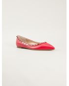 Valentino Rockstud Ballerinas - Lyst