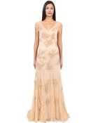 Sue Wong Lace Godet Gown - Lyst