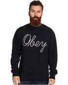 Obey Stanton Crew Neck Fleece - Lyst