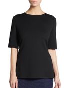 St. John Milano Knit Peplum Top - Lyst
