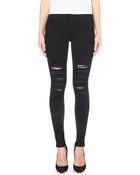 J Brand Maria Distressed Skinny High-rise Jeans - Lyst