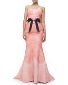 Carolina Herrera Layered Strapless Bowwaist Gown - Lyst