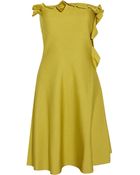 Valentino Ruffle-Trimmed Stretch-Ponte Dress - Lyst