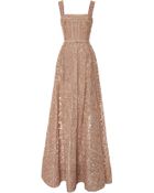 Elie Saab Embroidered Moonstone Tulle and Silk Georgette Gown - Lyst