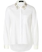 Steffen Schraut Cotton Blend Shirt With Embellished Collar - Lyst
