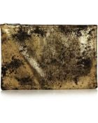 Clare V. Oversize Metallic Leather Clutch - Lyst