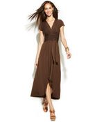 Michael Kors Michael Highlow Fauxwrap Dress - Lyst