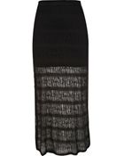 River Island Black Lace Split Maxi Skirt - Lyst