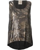 Nude Sequinned Vest - Lyst