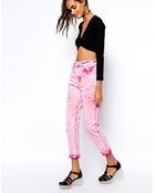 Asos Farleigh High Waist Slim Mom Jeans in Milkshake - Lyst