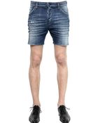 DSquared2 Light Washed Cotton Denim Shorts - Lyst