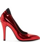 Maison Martin Margiela Red Metallic Leather Pumps - Lyst
