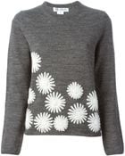 Comme Des Garçons Embroidered Flowers Sweater - Lyst