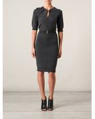 Lanvin Knit Belted Dress - Lyst