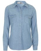 Topshop Moto Fitted Western Shirt - Lyst