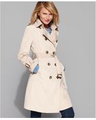 London Fog Double Breasted Belted Trench Coat - Lyst
