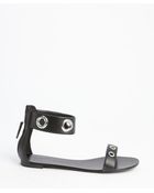 Giuseppe Zanotti Black Leather Grommet Detail Flats - Lyst