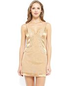 La Perla Nude Lace Trim Chemise - Lyst