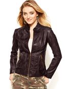 Guess Faux-Leather Jacket - Lyst