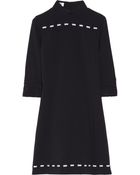 Moschino Velvet-Trimmed Crepe Shift Dress - Lyst