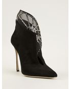 Sergio Rossi Embellished Cut Out Booties - Lyst