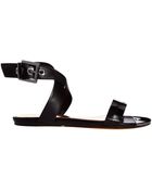 Ted Baker Tabbey Black Leather Flat Sandals - Lyst