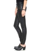 Free People Vegan Skinny Pants Black - Lyst
