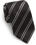 Armani Silk Stripe Tie/Black - Lyst