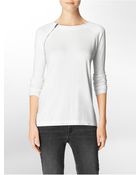 Calvin Klein Zip Detail Drop Shoulder Top - Lyst