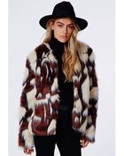 Missguided Amber Mixed Faux Fur Jacket - Lyst