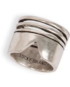 Lucky Brand Double Trouble Silvertone Ring - Lyst