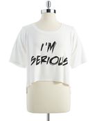 Joa Cropped Text Graphic Tee - Lyst