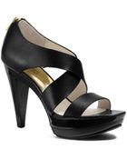 Michael Kors Elena Leather Platform Sandal - Lyst