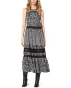 Michael Kors Mixed-Print Maxi Dress - Lyst