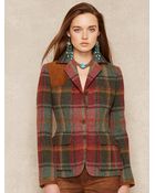 Ralph Lauren Blue Label Plaid Tweed Jacket - Lyst