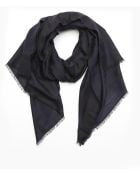 Fendi Dark Blue Wool Blend Jacquard Zucca Pattern Fringe Scarf - Lyst